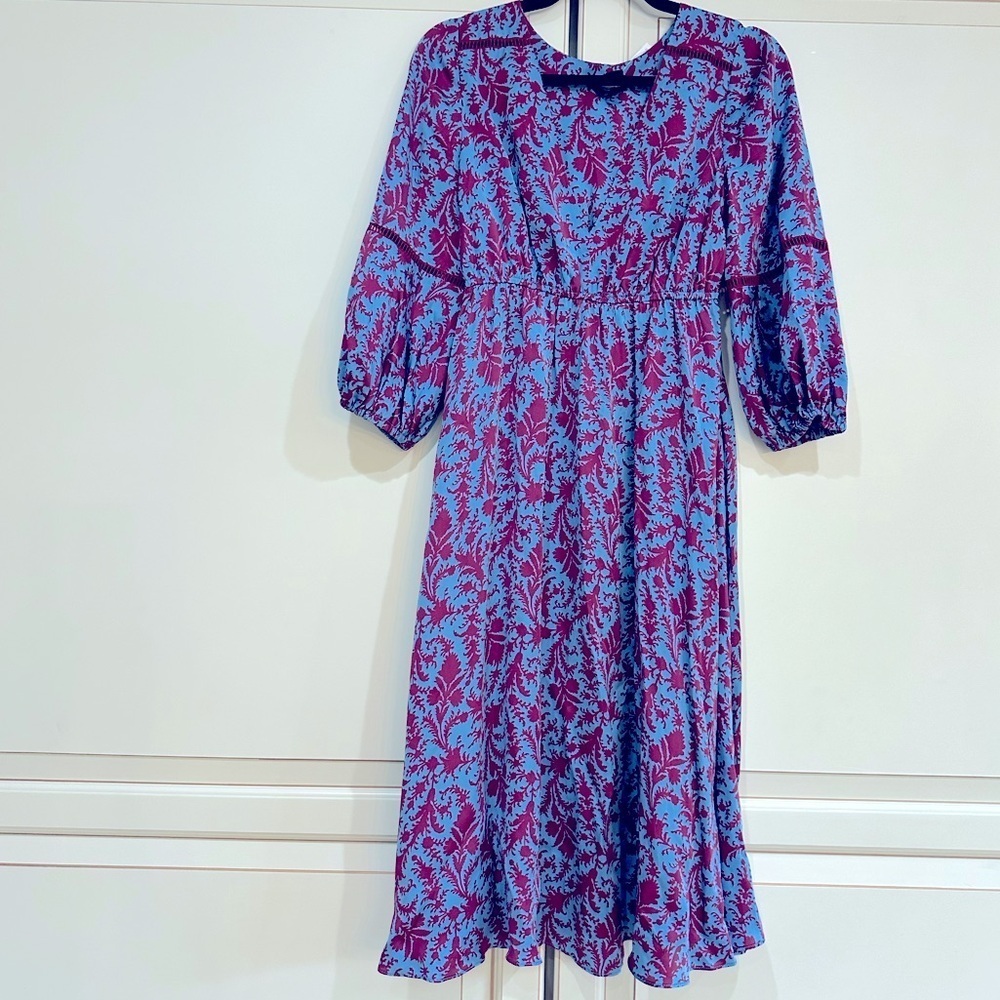 HATCH The Juliet Printed Dress in Sky blue Magenta Floral - Picture 6 of 6